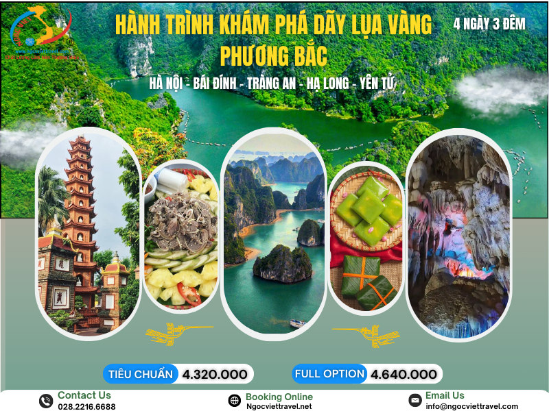 TOUR HÀ NỘI - BÁI ĐÍNH - TRÀNG AN - HẠ LONG - YÊN TỬ - HÀ NỘI