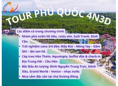 Tour 4n3d – CANO 4 ĐẢO – CÁP TREO HÒN THƠM